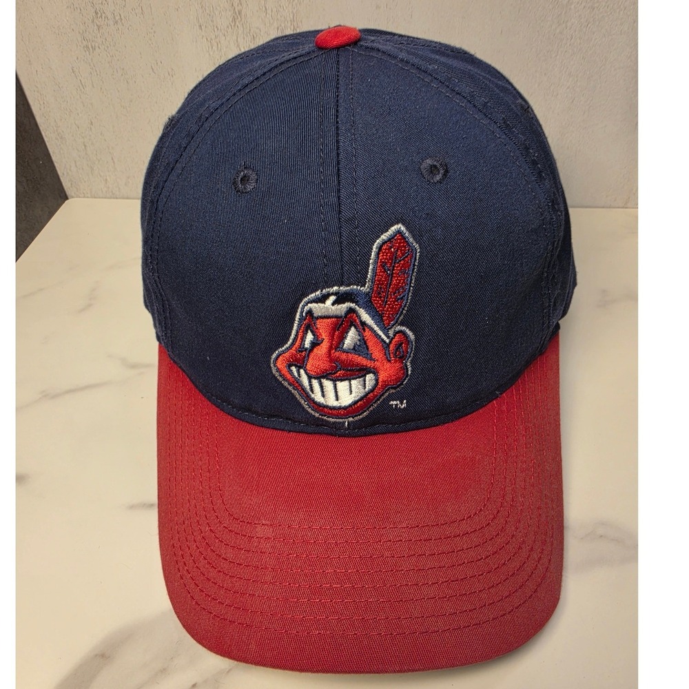 Vintage Cleveland Indians Chief Wahoo MLB Baseball Hat Navy Red Adjustable Cap
